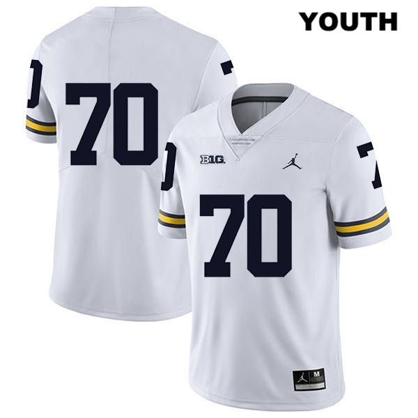 Youth NCAA Michigan Wolverines Jack Stewart #70 No Name White Jordan Brand Authentic Stitched Legend Football College Jersey OK25G41KU